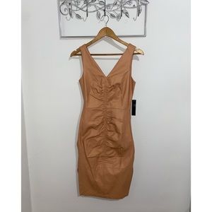 Venus faux leather creamsicle dress
